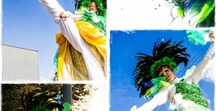 échasses, Brésil, danse, batucada, musique, rue, animation, déambulaton.