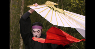 jonglage au bâton du diable avec un bambou, la grue!