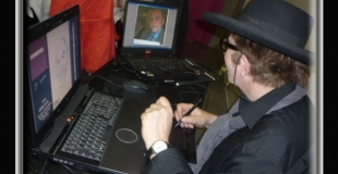 Projection dessins d'humour numérique, animation pour séminaire d'entreprise.