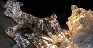 Sculpteur sur glace pour animation de marché de Noël !