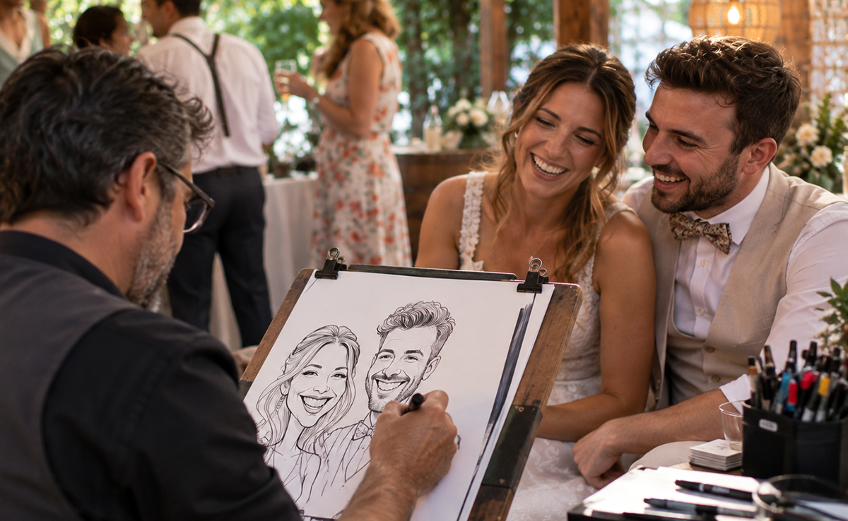 Caricaturiste pour Mariage : une animation originale pour un souvenir dessiné sur le vif !