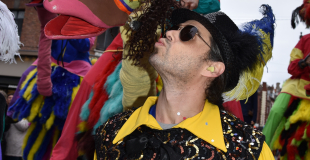 Autruche multicolore