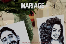Mariés dessinés d'après photographie