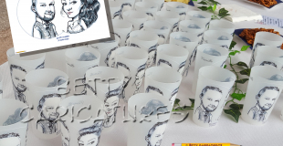 eco-cups souvenirs verres imprimés caricaturiste mariage