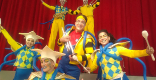 Parade échassier musique, cirque et lumière