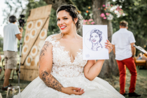 Mariée, caricature mignonne