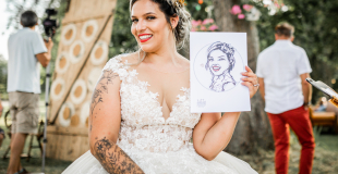 Mariée, caricature mignonne