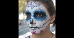 frimoussette artistique - maquillage adulte - halloween - tète de mort mexicaine