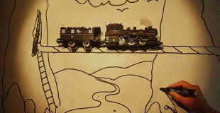 Spectacle jeune public LE TRAIN DESSIN CIE DGINKO