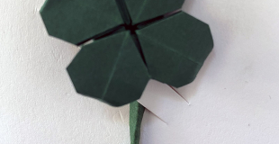 trefle quatre feuilles origami